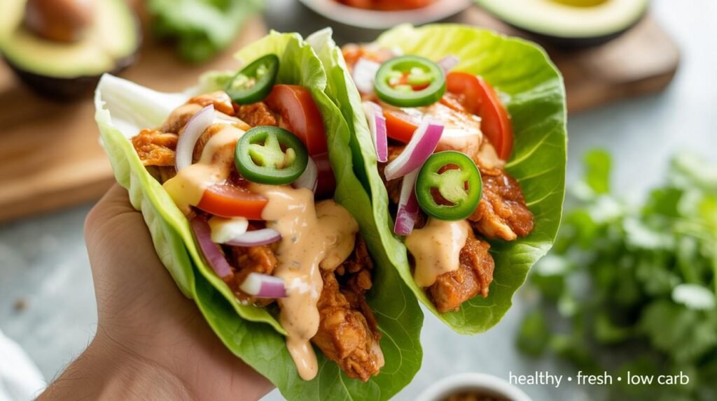 Keto Chicken Taco Lettuce Wraps