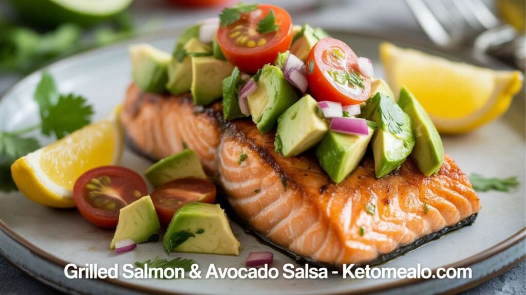 Grilled Salmon and Avocado Salsa