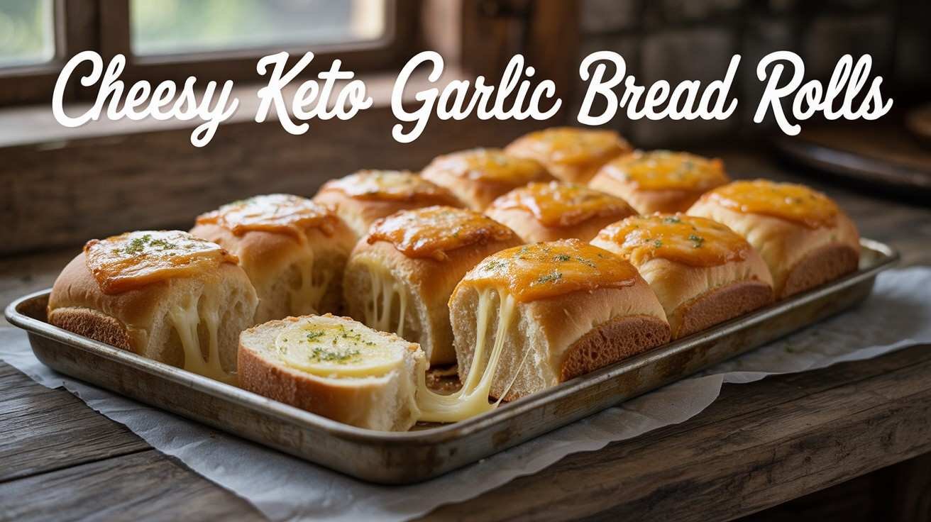 Cheesy Keto Garlic Bread Rolls