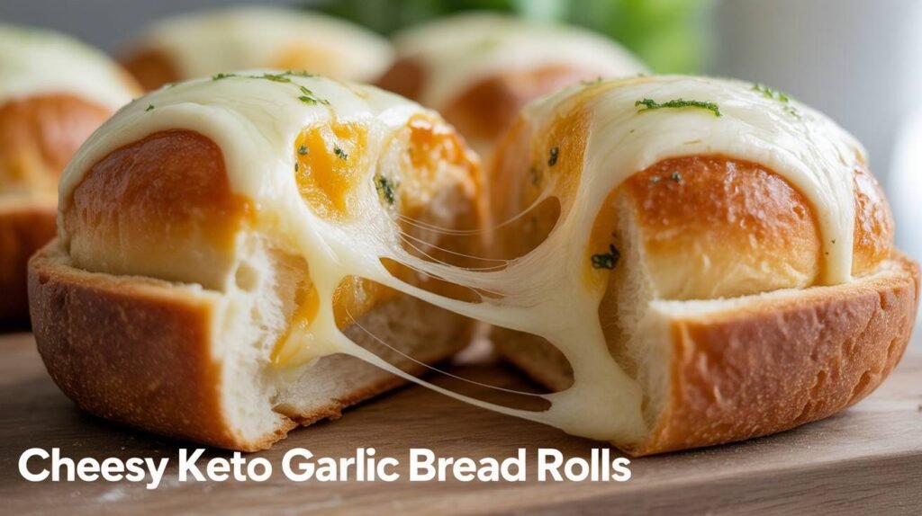 Cheesy Keto Garlic Bread Rolls