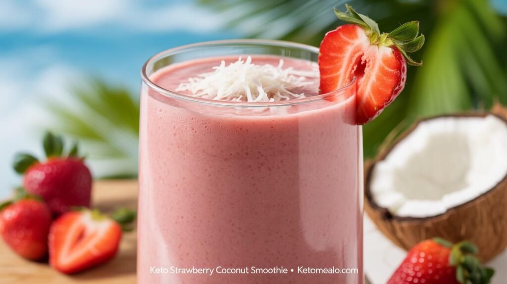 Keto Strawberry Coconut Smoothie