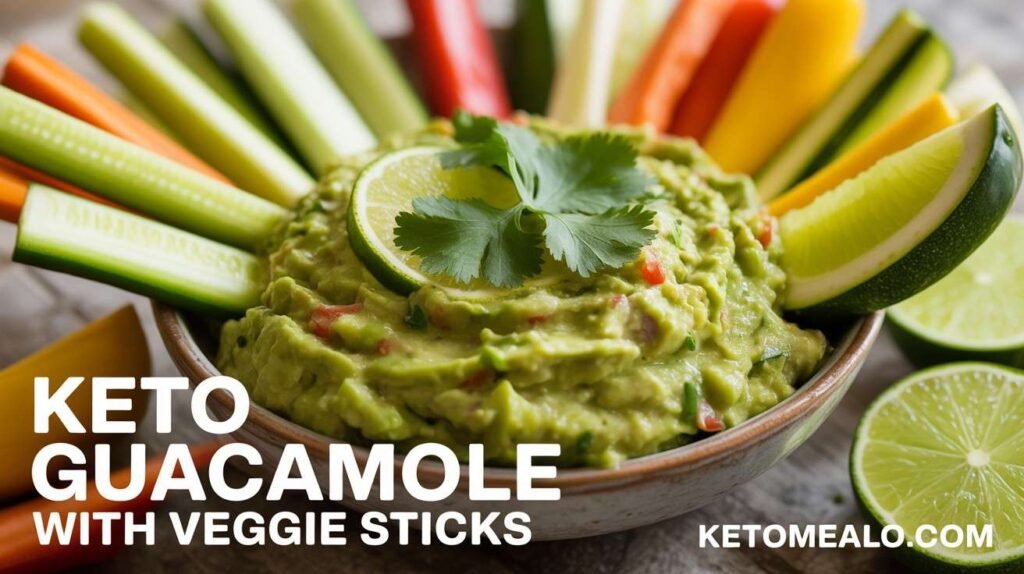 Keto Guacamole with Veggie Sticks