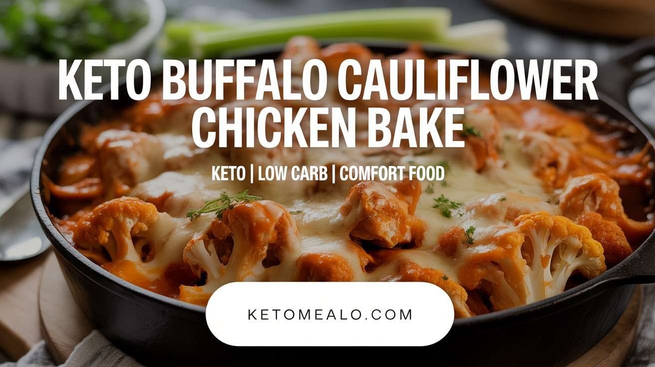 Keto Buffalo Cauliflower Chicken Bake