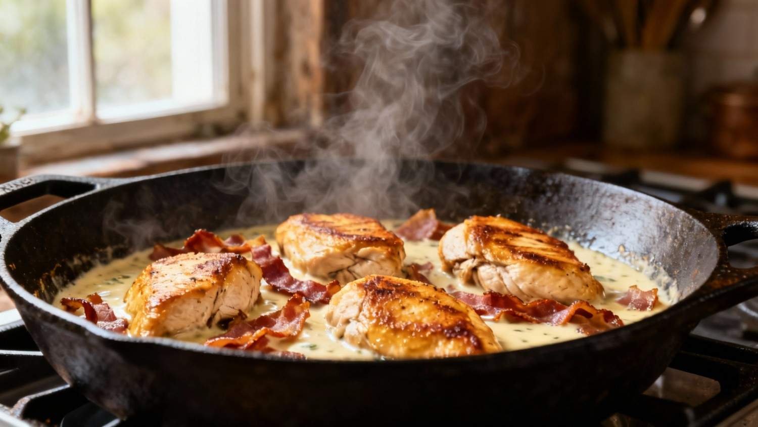 Keto Chicken and Bacon Skillet