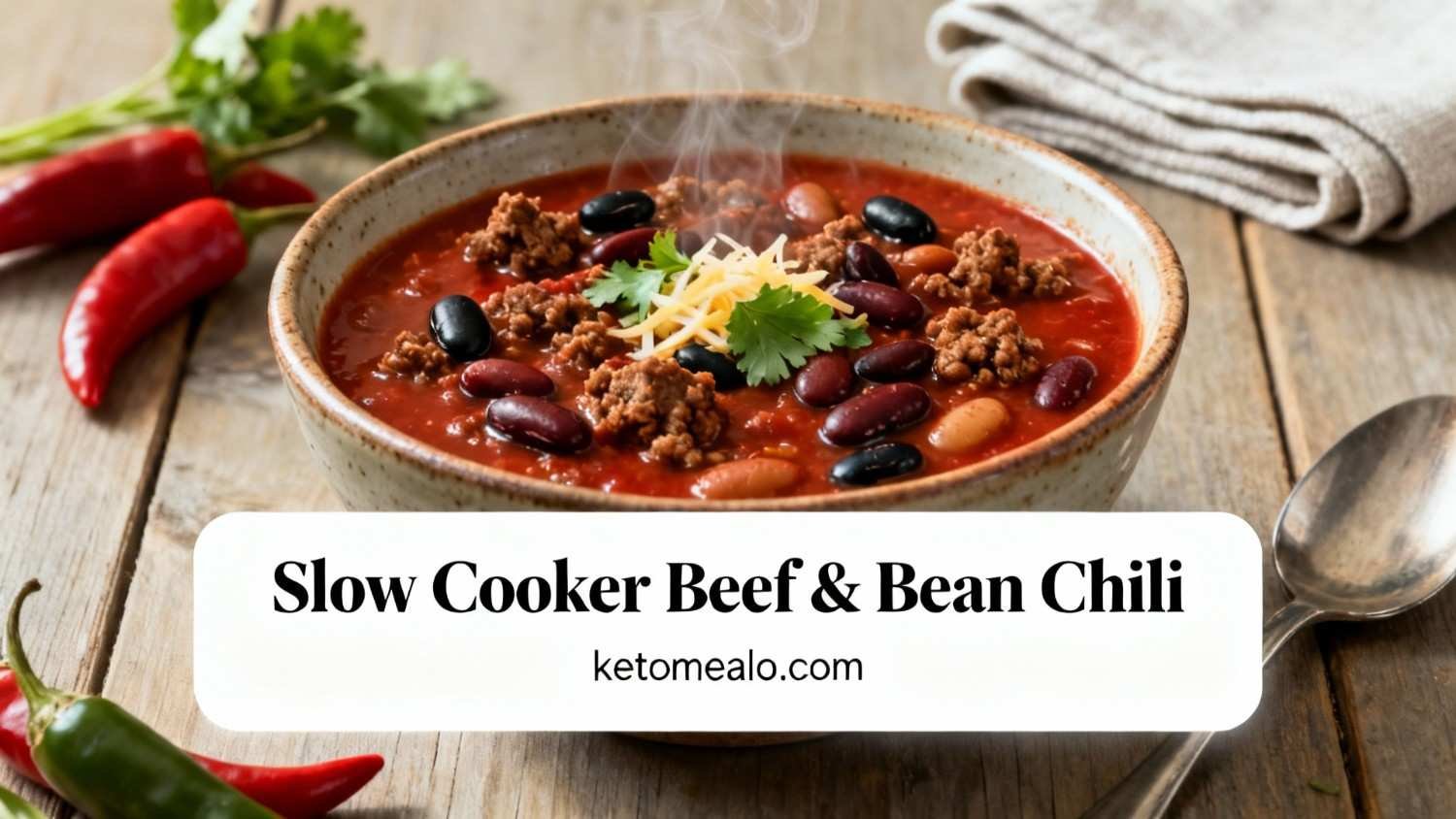 Slow Cooker Beef & Bean Chili
