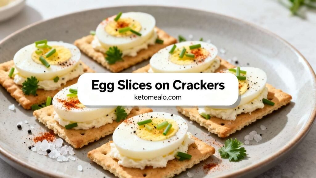 Egg Slices on Crackers