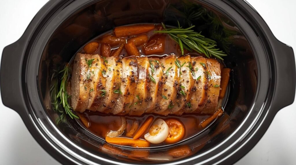 Crockpot Garlic Herb Pork Loin