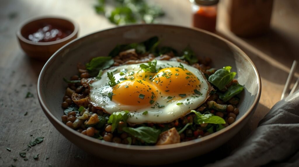 Egg & Lentil Breakfast Bowl