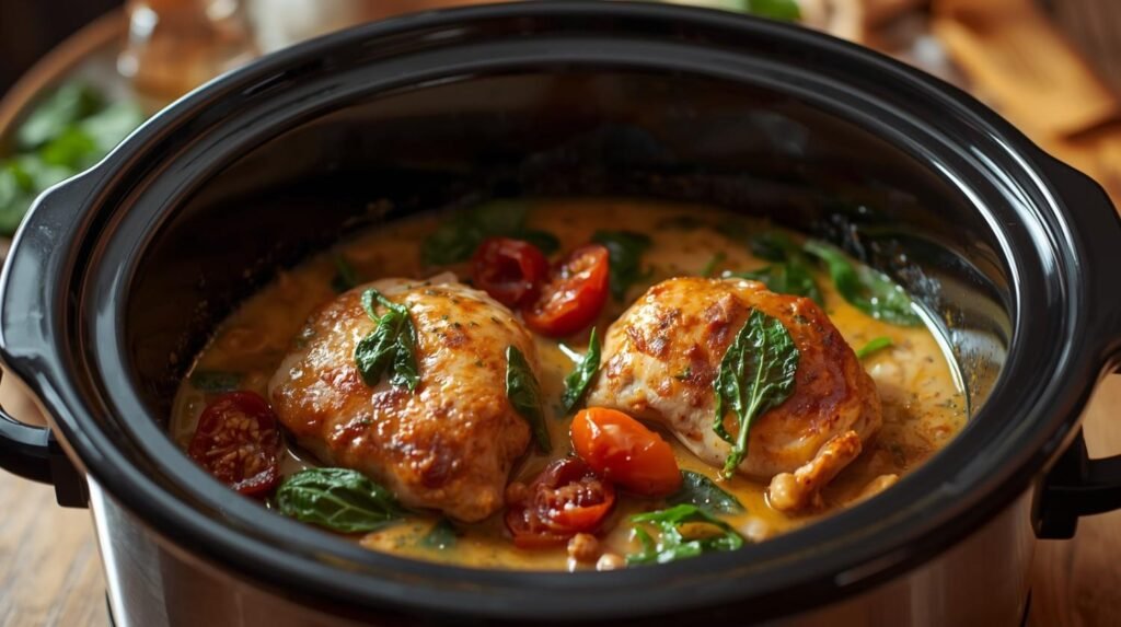 Crockpot Tuscan Chicken