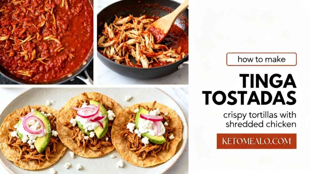 High Protein Chicken Tinga Tostadas