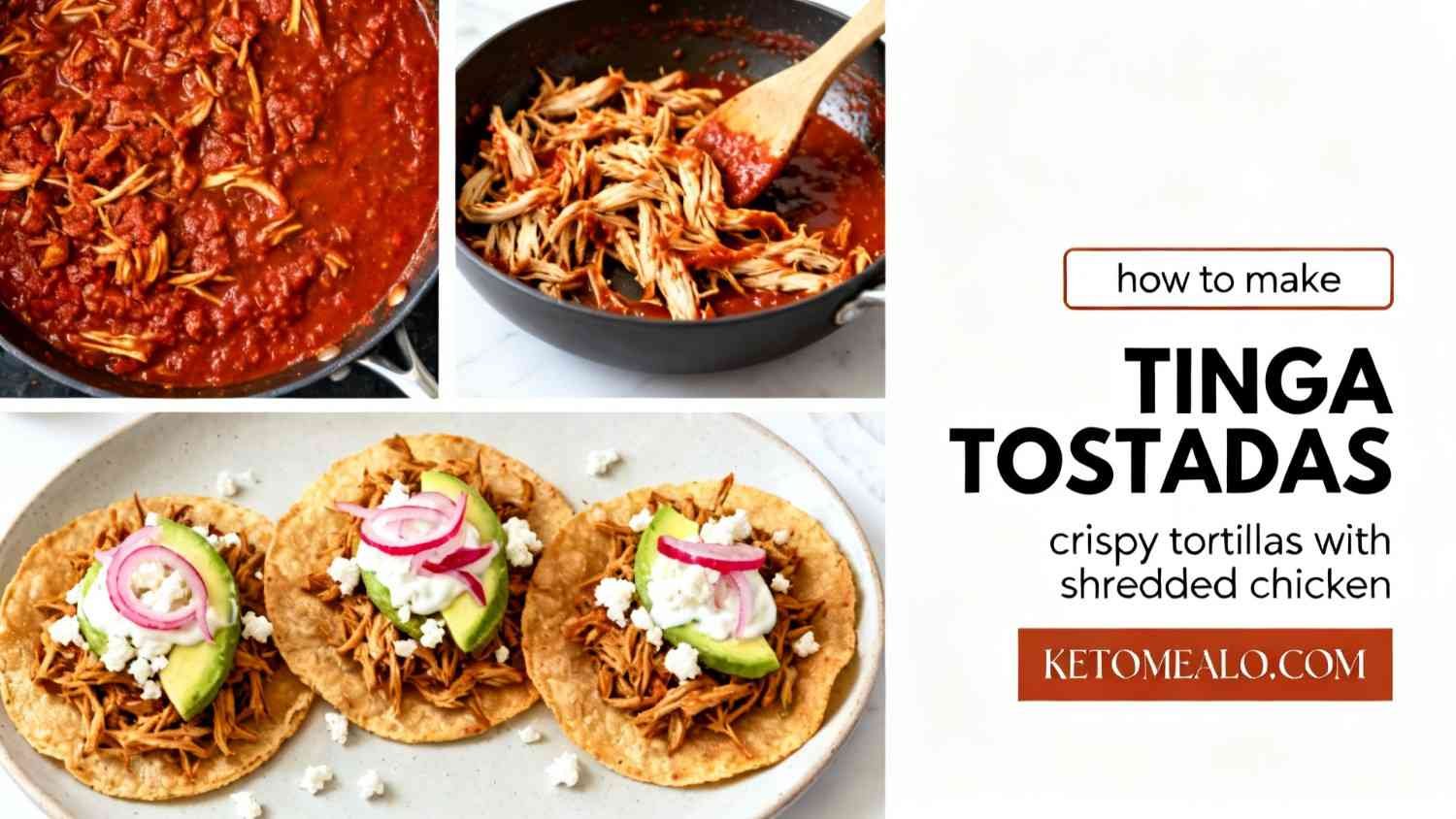 High Protein Chicken Tinga Tostadas