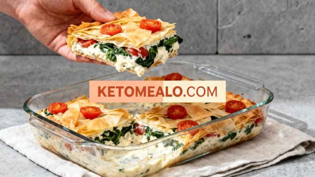 Keto Savory Chicken Filo Pastry Bake