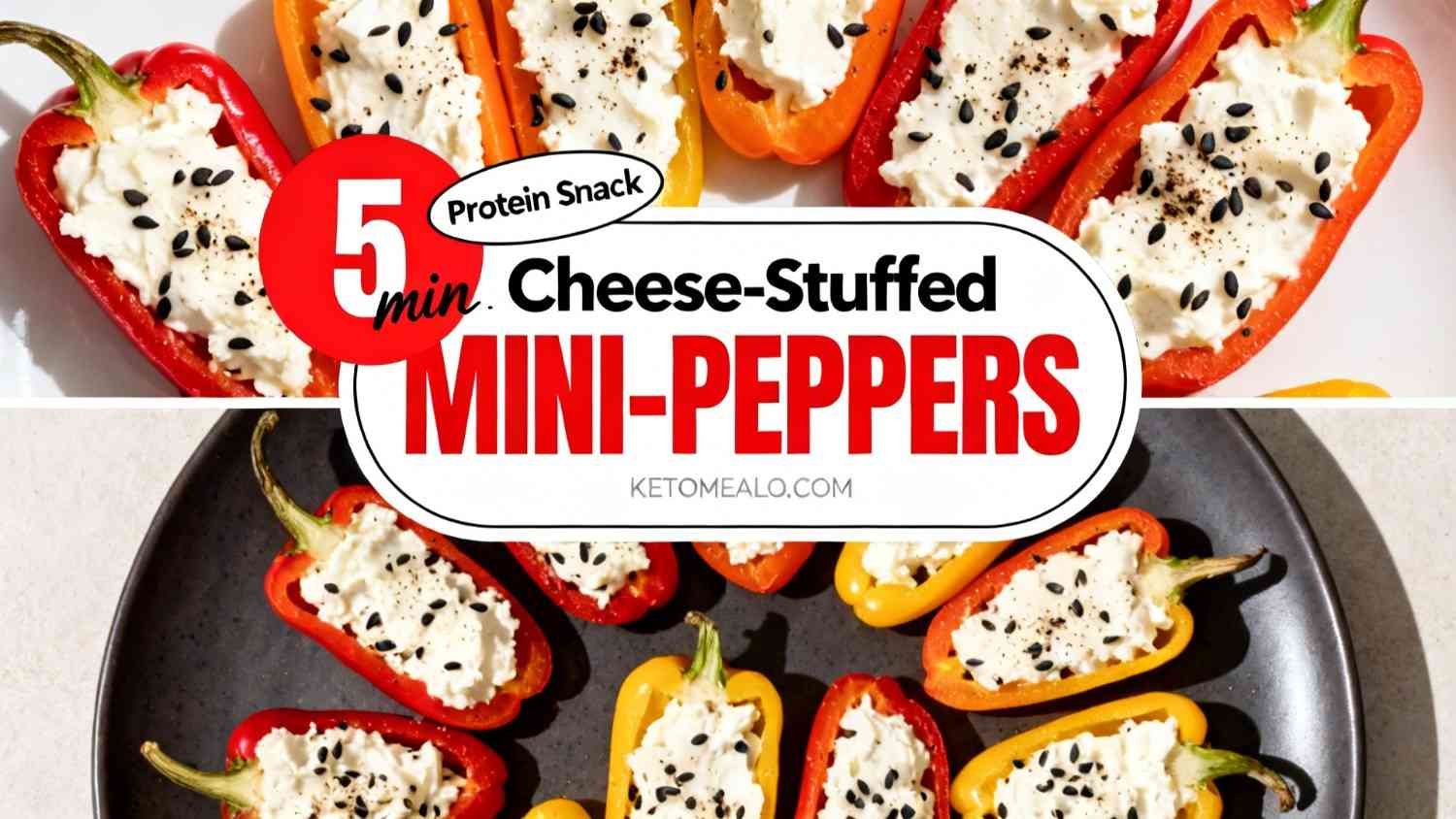 Protein Snack Cheese-Stuffed Mini Peppers